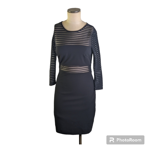Lulu's Black Dress With Mesh Details S,, EUC - Picture 1 of 4